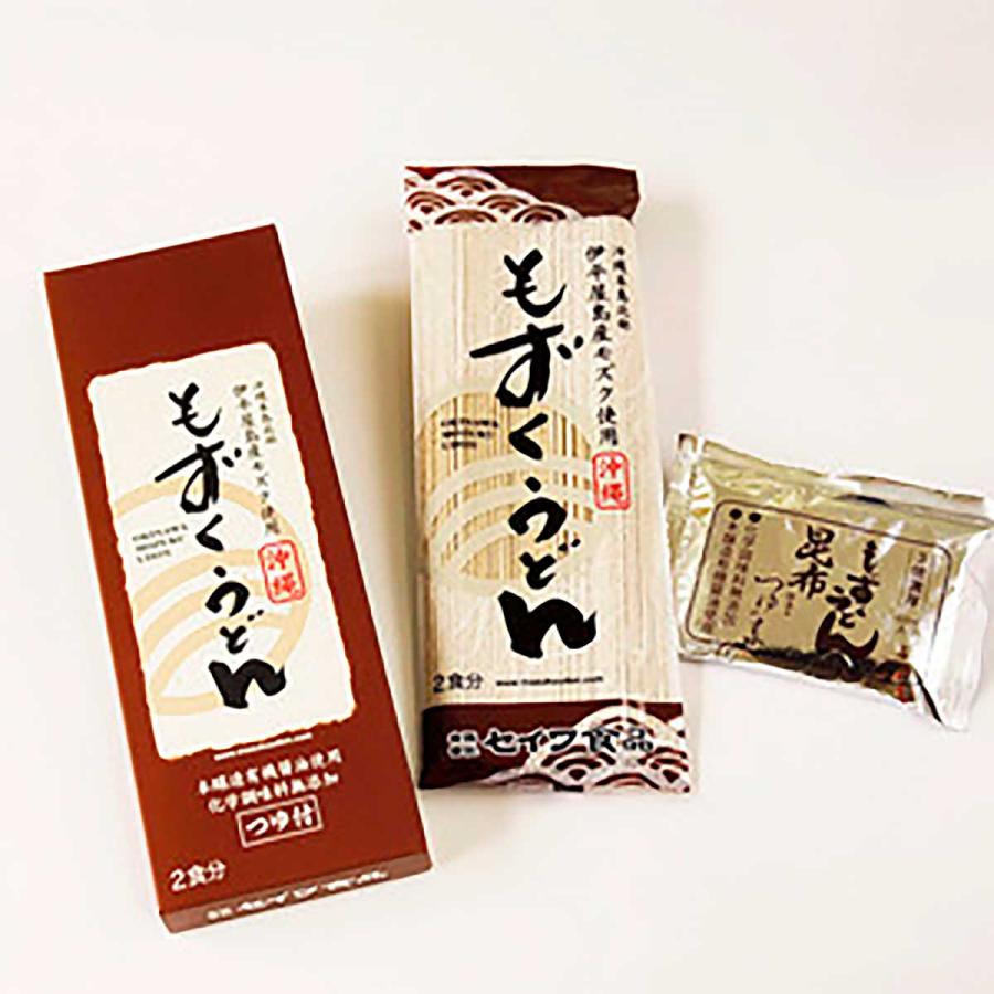 もずくうどん 160g（2食分・つゆ付）×6個セット　 伊平屋島産モズク使用 化学調味料無添加 沖縄土産 沖縄 お土産 セイワ食品