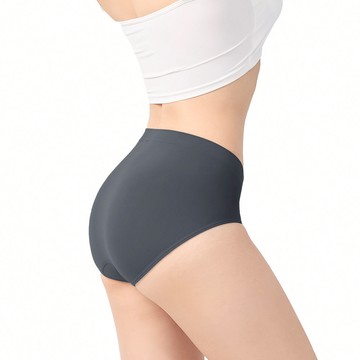 【安心包臀】抗菌無縫內褲-中高腰 - L / 冷夜藍