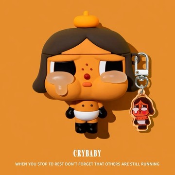 可愛黑皮哭娃crybaby 閨蜜 防摔 耳機套 airpods 5代 3代 4代 耳機殼 Pro 1代2代蘋果藍芽耳機殼
