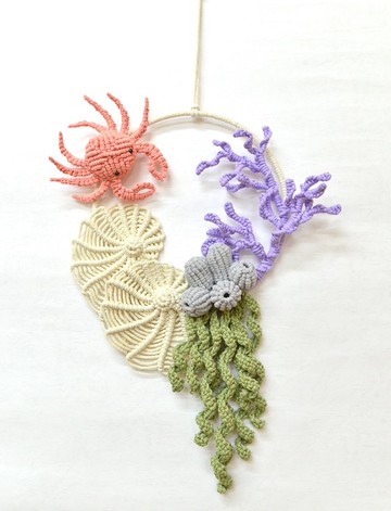 螃蟹與珊瑚編織掛飾