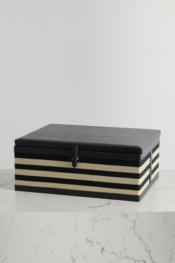 Hunting Season - Leather-trimmed Woven Trunk Box - Black - one size