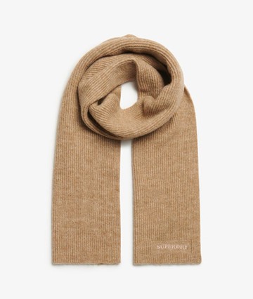 Superdry Women's Soft Rib Knit Scarf Brown Size: 1SIZE