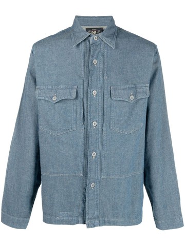 Ralph Lauren RRL - Montgomery long-sleeve denim shirt - men - Linen/Flax/Cotton - XL - Blue