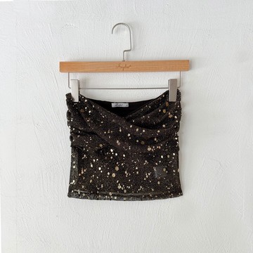 訂製系列-胸口抓摺平口上衣(金沙點點)