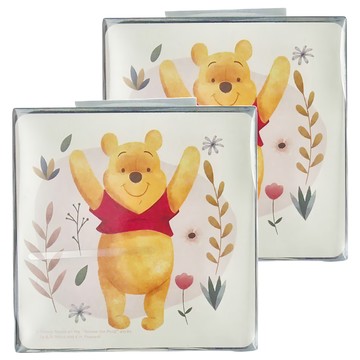 收納王妃 迪士尼維尼花草風 軟式珪藻土杯墊  方10 x 10 x 0.5cm  維尼好朋友 多色  2個