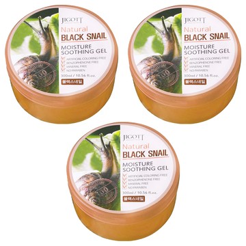 JIGOTT Natural BLACK SNAIL MOISTURE SOOTHING GEL 蝸牛修護保濕凝膠  300ml  3個