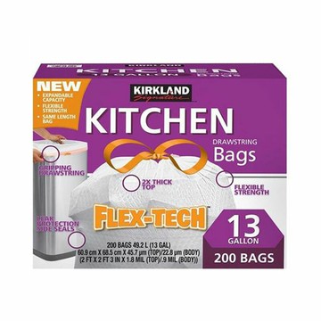 [COSCO代購6] D1628919 Kirkland Signature 科克蘭 拉繩式垃圾袋 49公升 X 200入