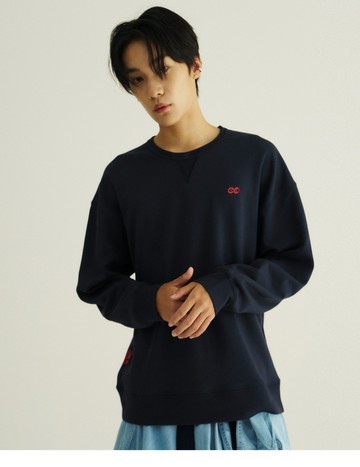 小V羅紋剪接舒適日常圓領T(丈青)-男【氧氣棉】