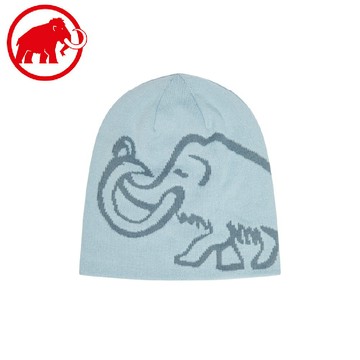 【MAMMUT 瑞士 Logo Beanie Reversible雙面毛帽《星雲灰/地層灰藍》】1191-02340/彈性