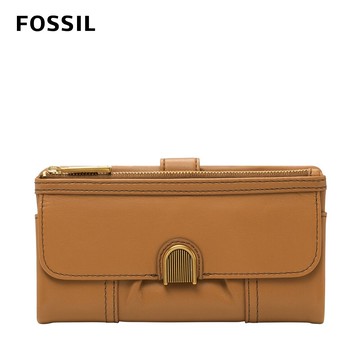 送禮首選 ★ FOSSIL Cora 掀蓋釦式手拿長夾-駝色 SL6464231【 美國時尚品牌 】 附防塵袋+提袋【全館滿額折價★FOSSIL全系列包夾送美妝蛋】 女神手袋