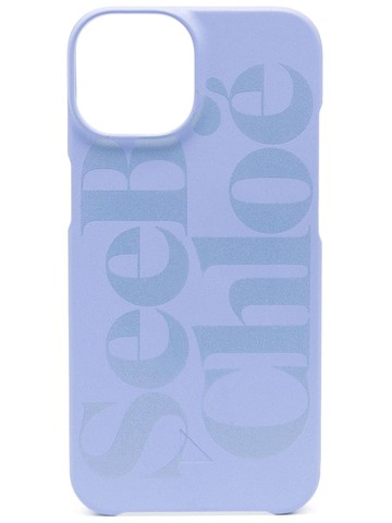 See by Chloé - logo-print iPhone 14 case - women - Cellulose Acetate/Cellulose Acetate - One Size - Purple