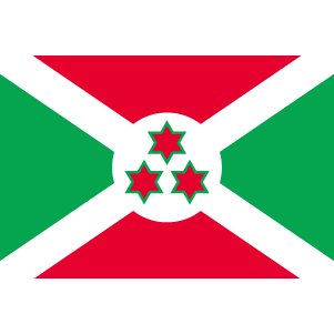 　ブルンジ国旗（旗サイズ：90×135cm）