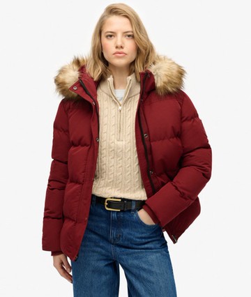 Superdry Women's Everest Classic Puffer Jacket Red Size: 8