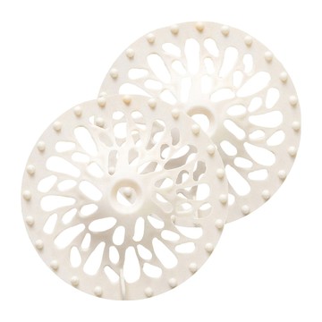 Axis 艾克思 衛浴地板水槽TPR圓形防堵塞濾髮蓋 2個 2組  直徑9.5cm  白色