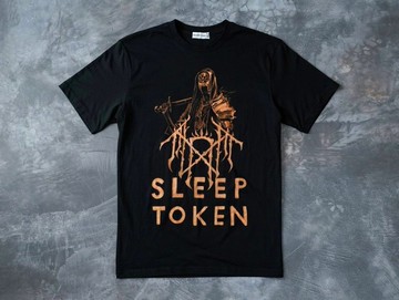 L號 訂製款 黑色 T恤 漂白塗鴉 Sleep Token 粉絲創作