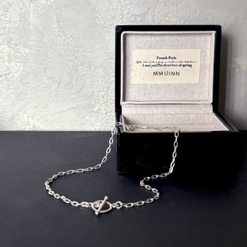 厚實質感~純銀T扣項鍊-中長鍊