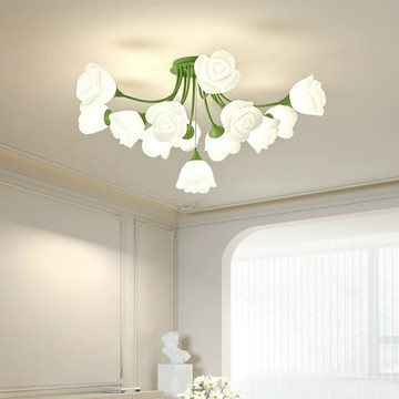 【含稅/免運】 法式田園客廳吸頂燈網紅鈴蘭花奶油風臥室燈2024年新款北歐led燈