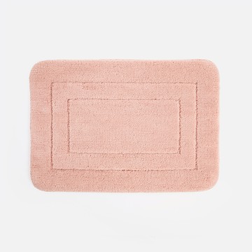 Home Zone 珊瑚粉65x45cm立體方框超細纖維地墊