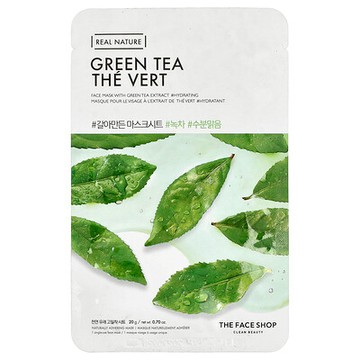 The Face Shop, 真萃，美容面膜，綠茶，1 片，0.70 盎司（20 克）