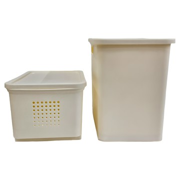 FAmILyLIFE 生活 加厚可疊加防塵附輪收納盒4件組 1420g  簡約白  XS(26.5 x 18.4 x 13.7cm) 2個 + S(26.5 x 18.4 x 24.2cm) 2個  1組