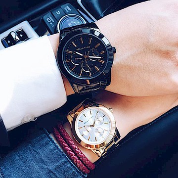 Relax Time 時尚達人日曆顯示情侶對錶-42+38mm 新年開運 送禮推薦