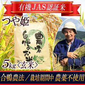 SA1791　令和5年産つや姫5kg〔合鴨農法・有機JAS認証米〕 HA