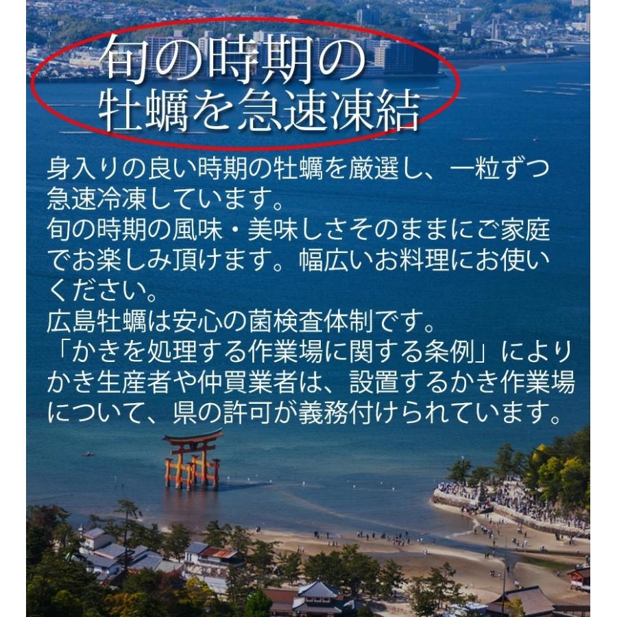 広島県産 冷凍生かき(加熱用) 牡蠣特大2Lサイズ1ｋｇ（解凍850ｇ）個別凍結で使いやすい ※ご自宅用なのでのし対応できません。