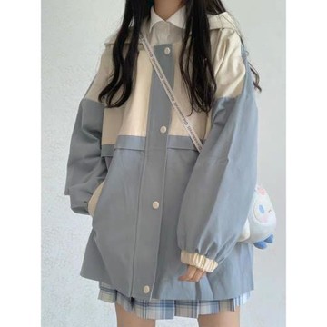 秋季韓版工裝外套女學生原宿學院BF風寬松休閑百搭風衣夾克上衣潮
