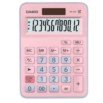 CASIO 12位元新撞色配色設計商務系列計算機-藍X粉紅(MX-12B-PKLB)