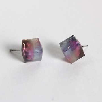 櫻花迴響 / 樹脂耳環 / 單隻 / 冰滴系列