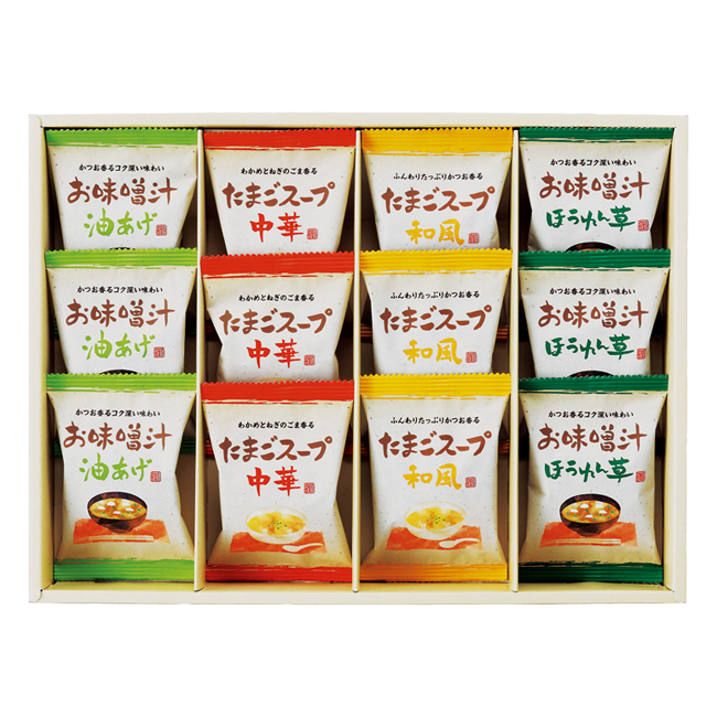 香典返し　食品｜｜フリーズドライ「お味噌汁・スープ詰合せ」　No.30　※消費税・8％｜香典のお返し