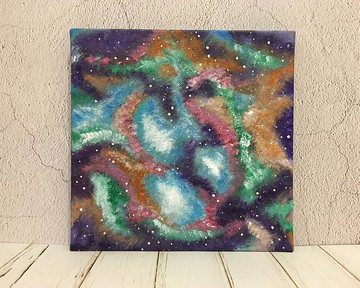 宇宙#24 壓克力畫 療癒生活 25x25 居家裝飾 藝術作品 手繪