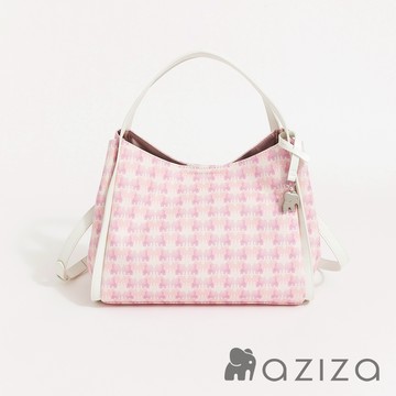 aziza DOPAMINE垂墜感手提斜背包-大 果凍粉