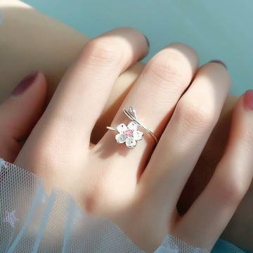 韓系 綻放花朵 戒指 開口可調整 台灣當天出貨 尾戒飾品 戒指女 金戒指 情侶戒指 閨蜜戒指 手飾 食指戒 F703