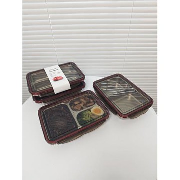 可微波爐加熱飯盒 304不銹鋼便當盒分格三格上班帶飯食堂打飯餐盤