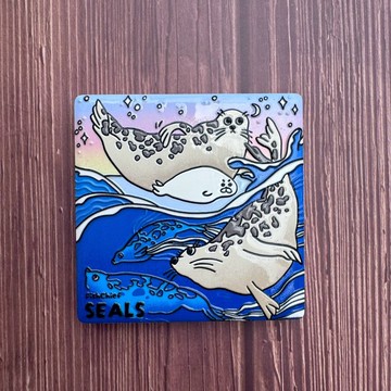 魚七分 海洋磁鐵 斑海豹