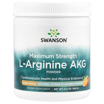 Swanson Vitamins, 特強型 L-精氨酸 AKG 粉末，天然柑橘味，5 克，12.9 盎司（368 克）