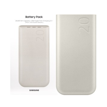 Samsung 原廠 20000mAh 45W Type C 超快速充電 2.0 行動電源 (EB-P4520)
