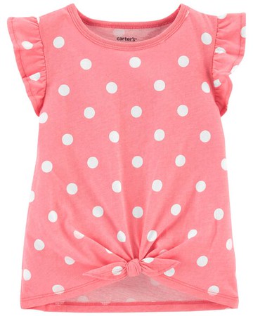 Toddler Polka Dot Tie-Front Jersey Tee