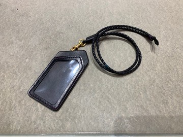 純手工製證件套加鏈條皮革編織黃銅五金免費刻字