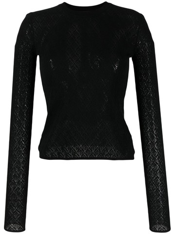MSGM - long-sleeve knit jumper - women - Viscose/Polyester - XL - Black