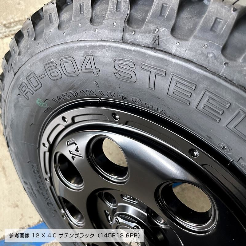 604V 145/80R12 80/78N エクストリームJ KK03 12×4.0 サテンブラック 4