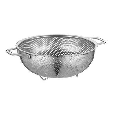 《KELA》Ares雙柄不鏽鋼瀝水籃(銀19.5cm)