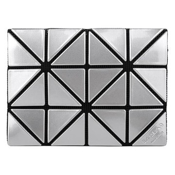 ISSEY MIYAKE 三宅一生  幾何方格原色透光3x4名片夾(亮銀)-慈濟