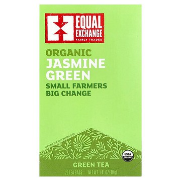 Equal Exchange, 有機茉莉綠茶，20 茶包，1.41 盎司（40 克）