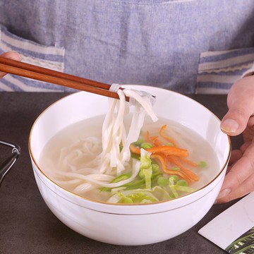 【2個裝】景德鎮7英寸骨瓷泡面碗套裝家用中式陶瓷金邊大號米飯碗