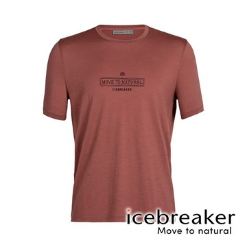 【icebreaker】Tech Lite II 男 羊毛圓領印花短袖上衣 AD150『紫羅蘭紅』戶外 運動 柔軟 舒適 羊毛 吸濕 排汗 抑味 控溫 0A56CW