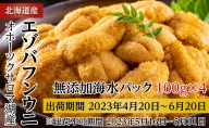 サロマ湖産 無添加 バフンウニ 400g（100g×4）海水パック［2024年4月下旬出荷開始先行予約］ 北海道 オホーツク 佐呂間町 ウニ うに 海鮮