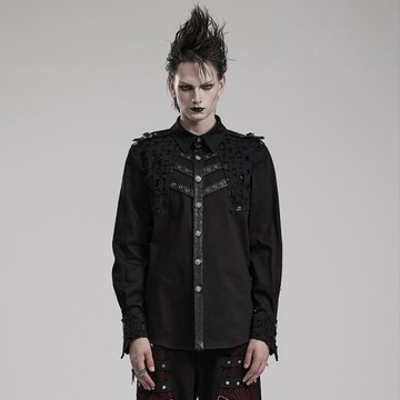 ╋魔嘆╋ PUNKRAVE朋克哥特GOTHIC頹廢暗黑百搭男長袖襯衣 WY1552