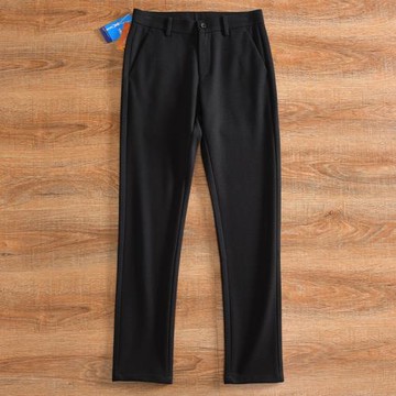 【加絨保暖！火絨巖纖維！外貿尾貨】秋冬季男士純色商務休閑長褲